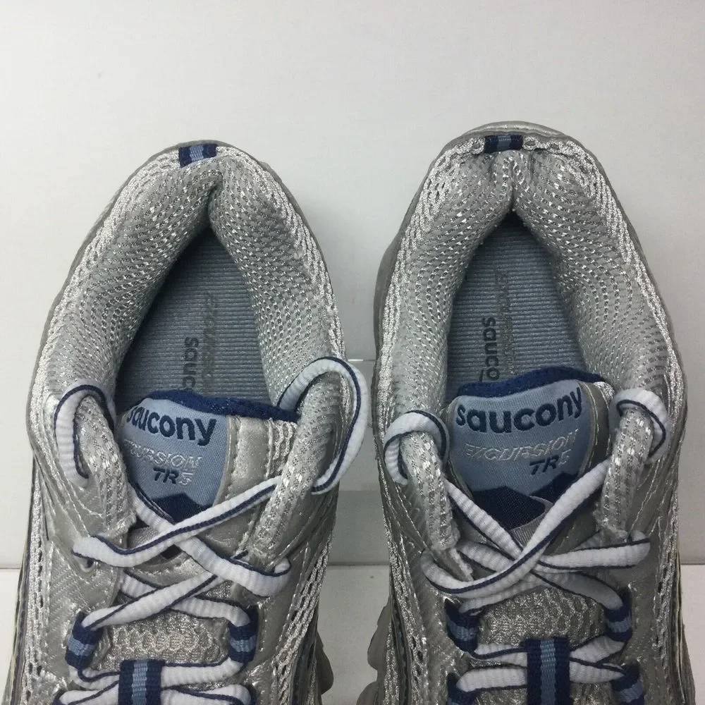 SAUCONY Excursion TR5 Womens Shoes Size 8 Sneakers Silver Blue Running‎ Athletic